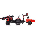 Elektrický traktor s lyžicou a vlečkou SX2068 - červený